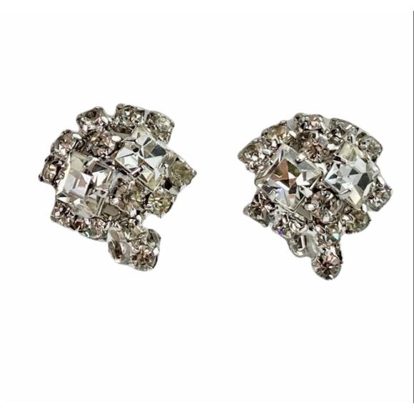 Jewelry - Bridal rhinestone clip-on earrings